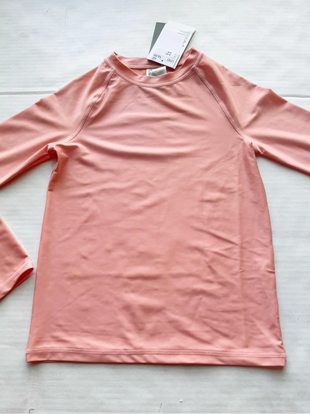 Girls New Swim Shirt UPF 50 in Peach Size 8-10Y NWT
